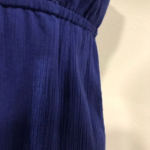 Faux wrap v-neck navy blue dress - Picture 5 of 11